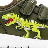 Kids LED Light-Up T-Rex Dinosaur Trainers, Leather Flashing Sneakers thumbnail 4
