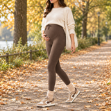 Maternity Ribbed Outdoor Leggings, Drawstring High-Waist Belly Support Pants thumbnail 6