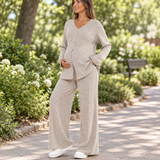 Ensemble 2 pièces maternité : gilet à col en V et pantalon ample miniature 5