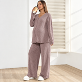 Ensemble 2 pièces maternité : gilet à col en V et pantalon ample miniature 2