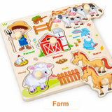 Wooden Montessori Peg Puzzle - Hand-Grip Toddler Board thumbnail 3