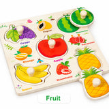 Wooden Montessori Peg Puzzle - Hand-Grip Toddler Board thumbnail 1