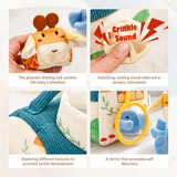 Montessori Plush Farm Barn Sensory Toy with Crinkle, Rattle & Bell thumbnail 3