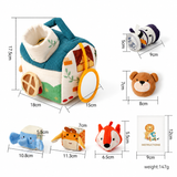 Montessori Plush Farm Barn Sensory Toy with Crinkle, Rattle & Bell thumbnail 6