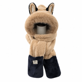 Plush Winter Hood Scarf, Fluffy One-Piece Ear-Warming Hat thumbnail 4