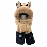 Plush Winter Hood Scarf, Fluffy One-Piece Ear-Warming Hat thumbnail 3