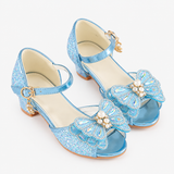 Girls' Princess Crystal Heel Sandals with Pearl Bow thumbnail 3