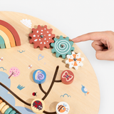 Wooden Rainbow Sensory Busy Board for Toddlers miniatura 1