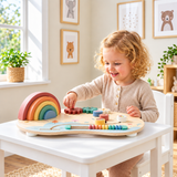 Wooden Rainbow Sensory Busy Board for Toddlers miniatura 4