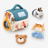 Pluche boerderijdier-sensorische stal voor baby's miniatuur 5