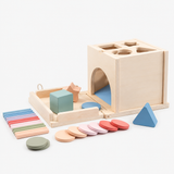 Boîte de tri de formes Montessori en bois – Jouet sensoriel 4-en-1 miniature 2