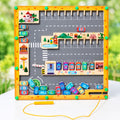Wooden Magnetic Alphabet Maze Puzzle - City Traffic Board