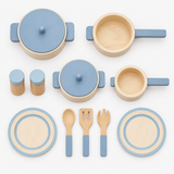 Houten speelgoedkeukengerei-set voor kinderen miniatuur 3
