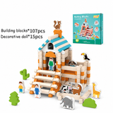Wooden Building Blocks Set, Montessori Stacking Toy for Toddlers thumbnail 3
