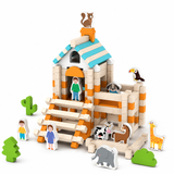 Wooden Building Blocks Set, Montessori Stacking Toy for Toddlers thumbnail 1