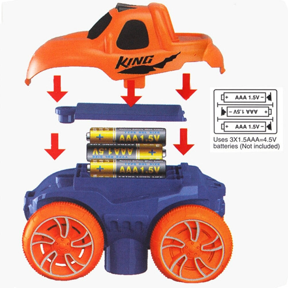 Kids playing with flexible race track