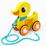 Jouet à tirer en bois en forme d'animal avec clochette miniature 4