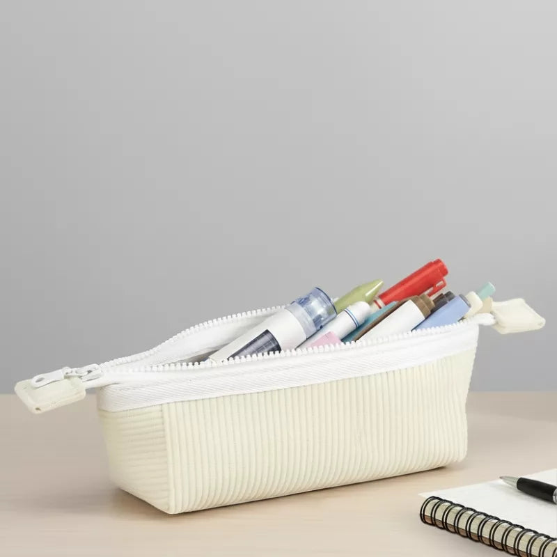 Soft corduroy pencil case main view