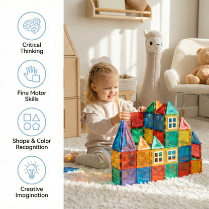 Magnetic building blocks construction set