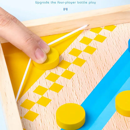 Wooden Chinese Checkers and Aeroplane Chess set detail