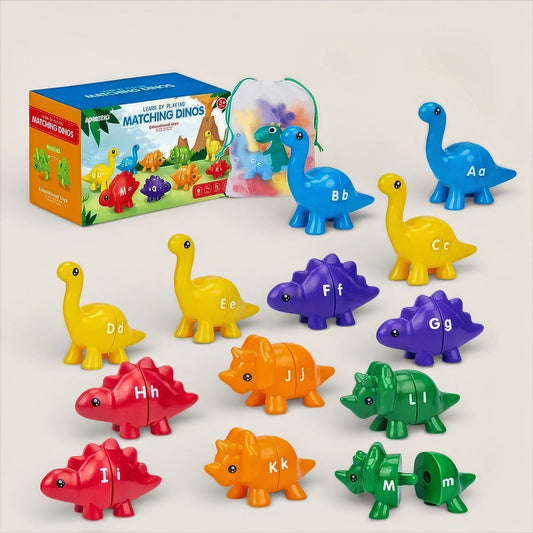 Dinosaur letter matching puzzle, 13 pieces