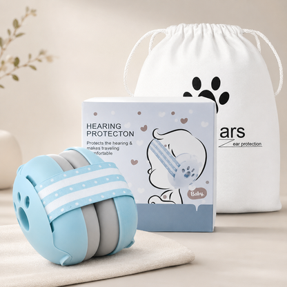 Blue baby noise-reducing ear muffs