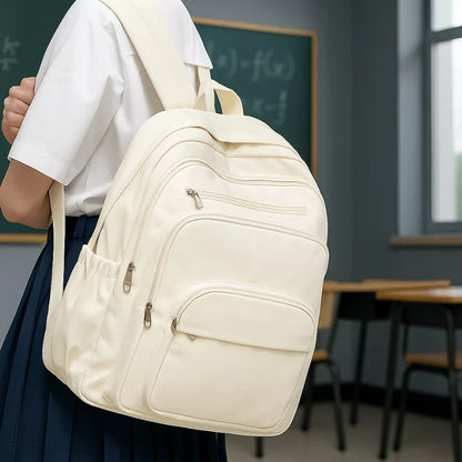 Kid wearing school backpack