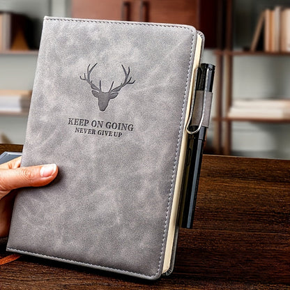 Leather-look notebook grey