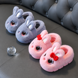 Pantoufles lapin à nœud duveteuses pour filles, chaussons d'intérieur en peluche chaude pour l'hiver miniature 5