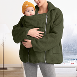 Fleece Maternity Jacket with Built-In Baby Carrier Pouch thumbnail 5