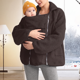 Fleece Maternity Jacket with Built-In Baby Carrier Pouch thumbnail 3