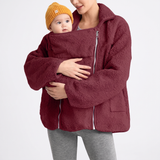 Fleece Maternity Jacket with Built-In Baby Carrier Pouch thumbnail 6