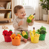 Fruit & Vegetable Baby Sensory Toy – 4-Basket Rattle Set thumbnail 2