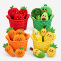 Fruit & Vegetable Baby Sensory Toy – 4-Basket Rattle Set