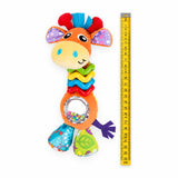Giraffe Plush Baby Rattle, Soft Sensory Toy with Easy-Grip Handle thumbnail 4