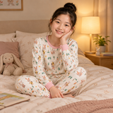 Ensemble de pyjama en coton à manches longues pour enfants, motif cartoon, unisexe miniature 2