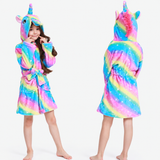 Robe de chambre en flanelle licorne pour fille miniature 3