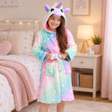Robe de chambre en flanelle licorne pour fille miniature 5