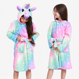 Robe de chambre en flanelle licorne pour fille miniature 1