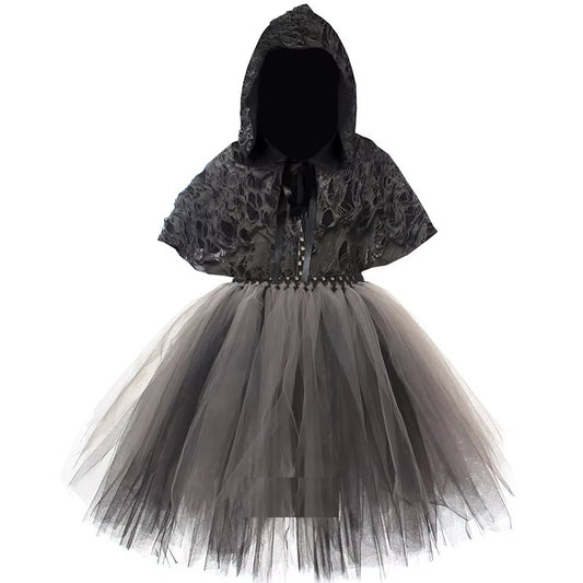 Girls grim reaper tutu dress only, front view