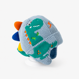 Kids Dinosaur Knitted Winter Hat with Ear Flaps miniatura 3