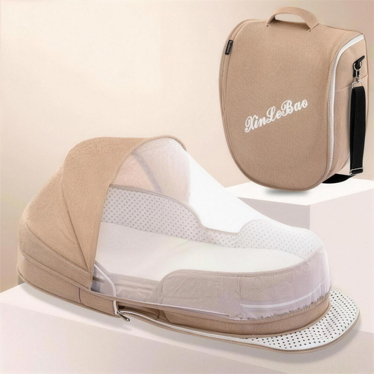 Foldable baby travel bed with mosquito net, main view