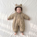 Quilted Hooded Baby Romper | Warm Winter One-Piece