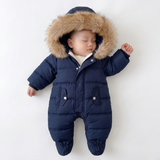 Hooded Fleece Baby Romper | Cosy Winter Jumpsuit thumbnail 1