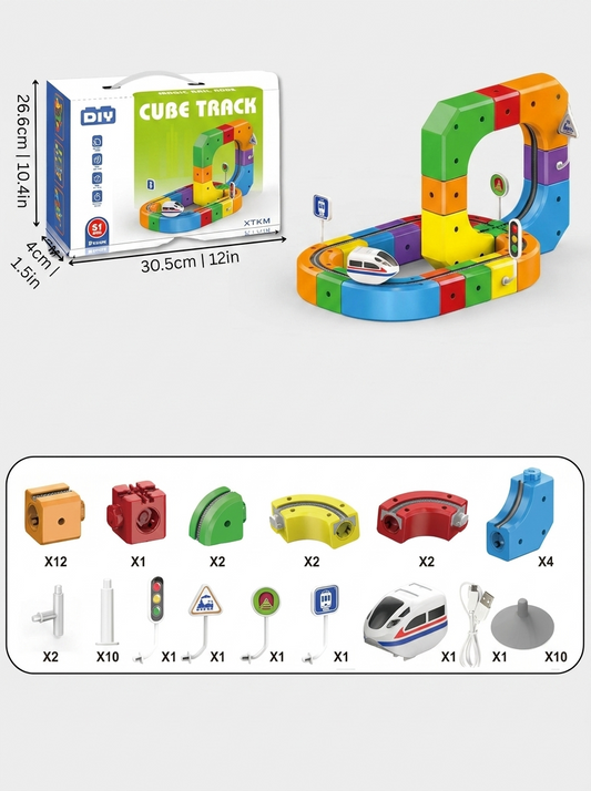DIY Cube Track 51 Pieces magnetic train set variant