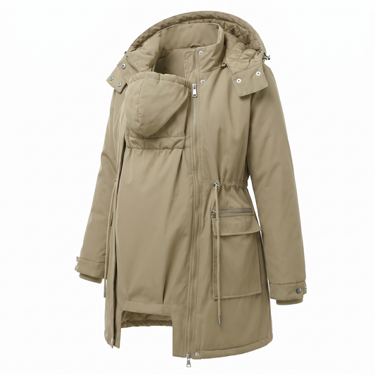 3-in-1 maternity winter parka detachable puffer coat black