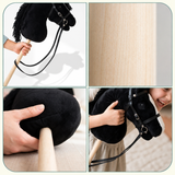 Plush Hobby Horse Stick - Black Ride-On Horse Toy thumbnail 5