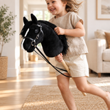 Plush Hobby Horse Stick - Black Ride-On Horse Toy thumbnail 3