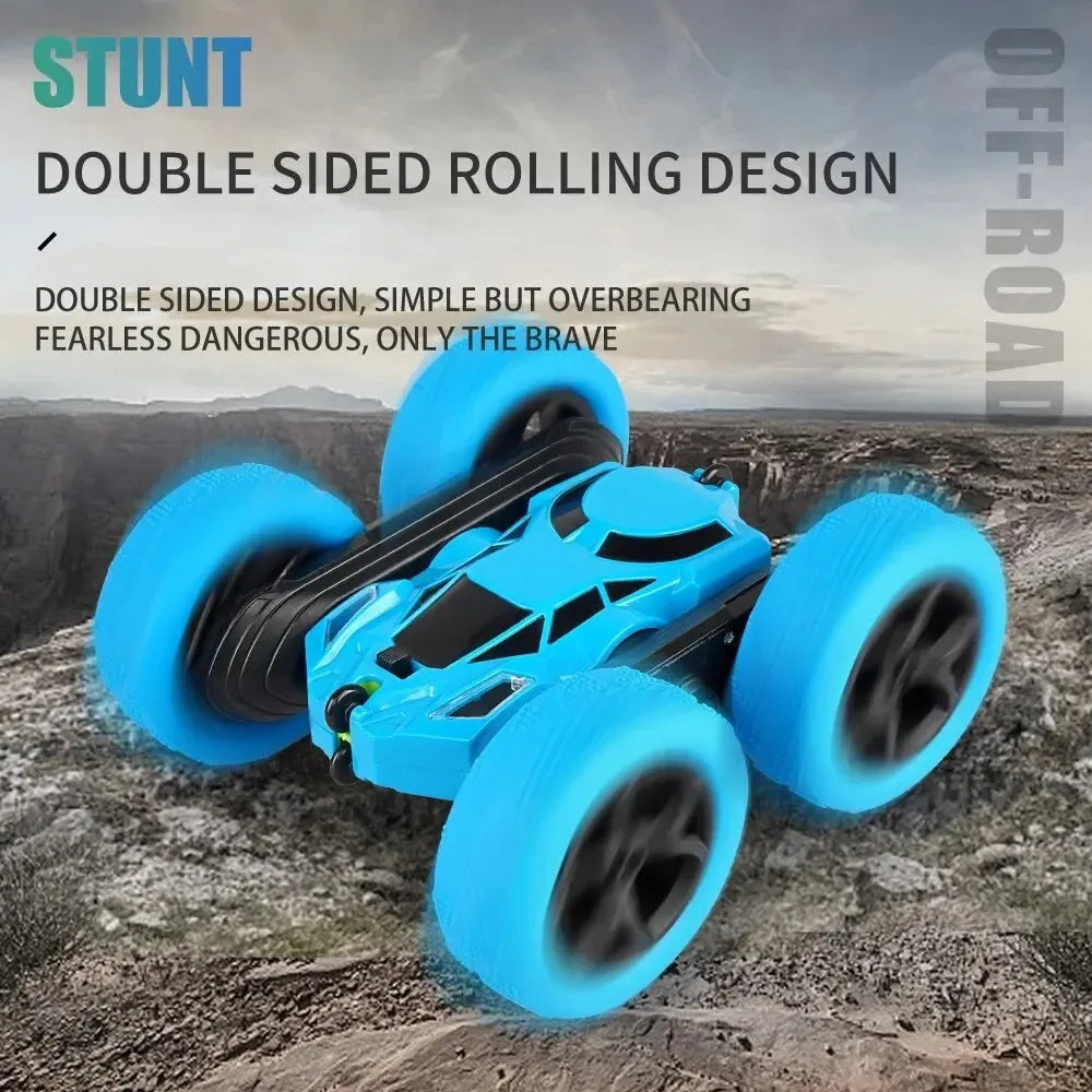 RC stunt car doing a flip