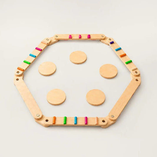 Montessori balance beams and stones set